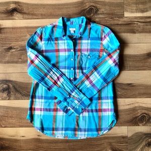 J-Crew Plaid Button Down Pullover